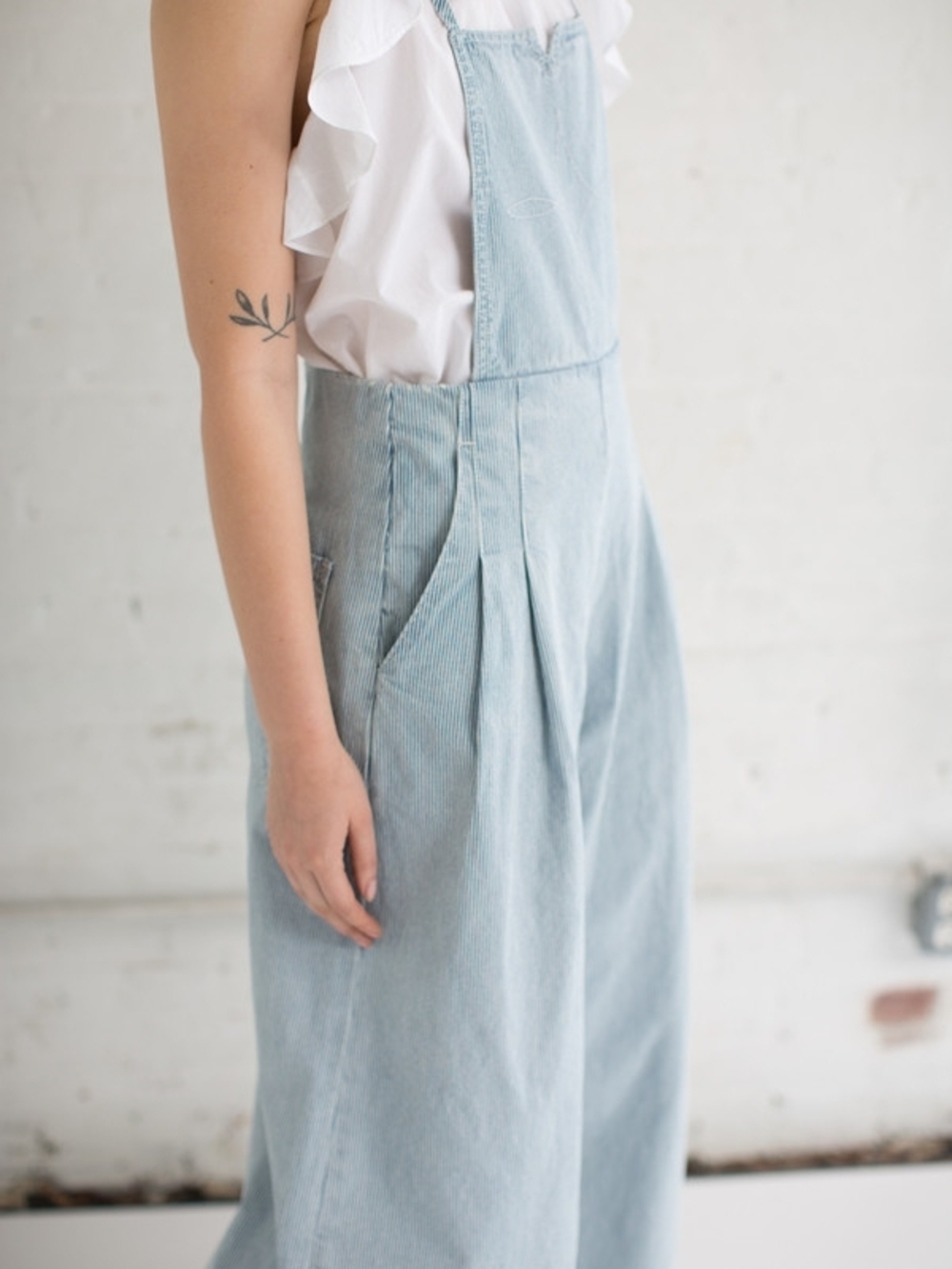 Ulla Johnson Pale Blue Denim Jumpsuit Wide Leg